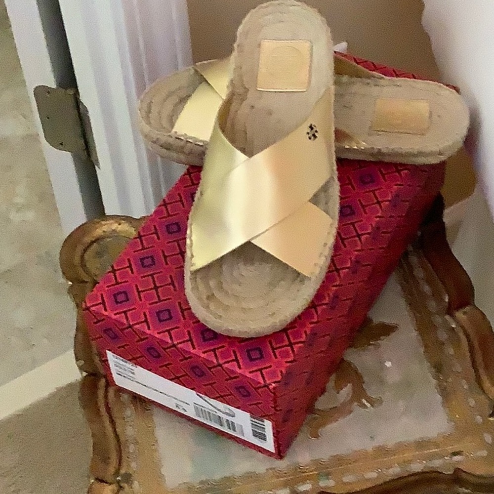 Tory Burch Bima Gold Espadrille.